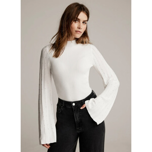 Mint Velvet White Embellished Knit Top